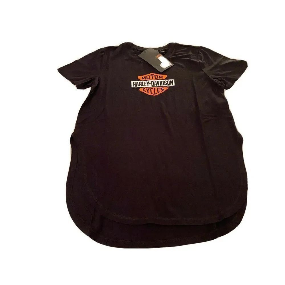 Harley-Davidson Women Sz S Patch Logo Black Crew Pullover Top 98766-20VW Soft